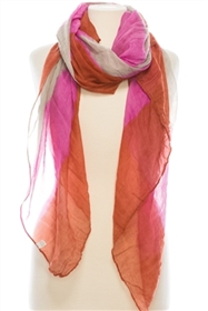 953 Summer Colorblock Scarf - Fuchsia