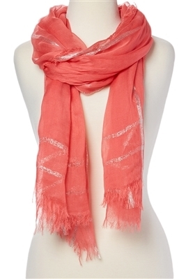 wholesale soft viscose scarf w/ metallic outline