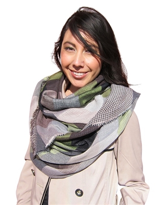 wholesale earth tones plaid scarf