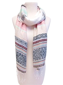 976 Cotton Blend Jacquard Scarf