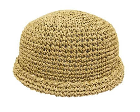 wholesale child's crochet straw roller hat lot of 12