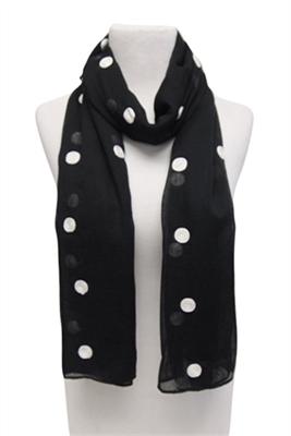 wholesale SCARF WITH POLKA DOT EMBROIDERY