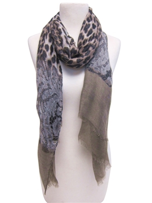wholesale leopard and lace print scarf