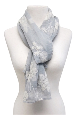 wholesale scarves with large flower embroidery