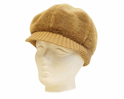wholesale furry newsboy cap