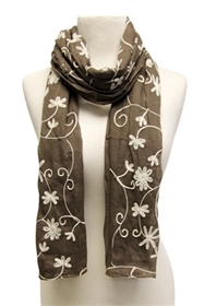 wholesale cotton scarf  little flower embroidery