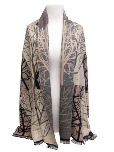 wholesale silk winter scarf - branches