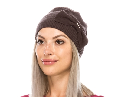 wholesale knit wool beanie  bow