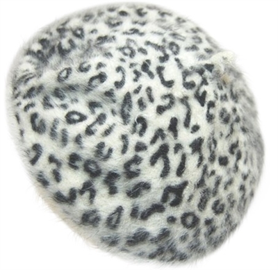 wholesale leopard print angora beret