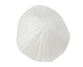 $1 White Lightweight Knit Cotton Beret