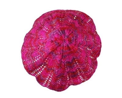 wholesale space dyed acrylic knit beret