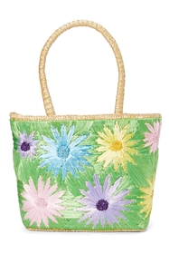 wholesale straw bag flower handbag pair