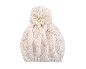 wholesale soft cable knit beanie  pom