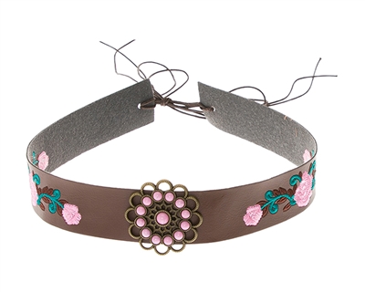Wholesale Faux Suede Rose Concho Hat Band - USA Hat Wholesaler Los Angeles