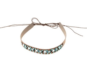 Wholesale Faux Leather Tribal Beads Hat Band - USA Hat Wholesaler Los Angeles