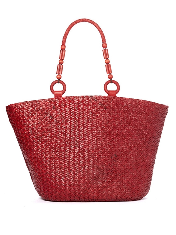 Red deals straw purse