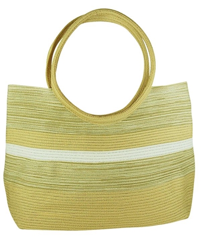 wholesale striped poly braid tote bag