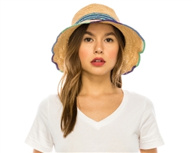 wholesale raffia straw bucket hats - fine raffia crochet straw resort hats wholesale
