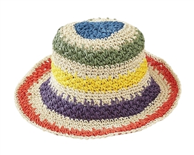 wholesale multicolor crochet bucket hats - boho rainbow hats wholesale