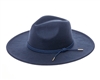 Wholesale Navy Vegan Felt Panama Hats - Stiff Brim Felt Hats Wholesale Fall Winter Hats