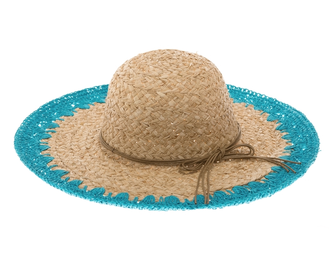 1742 Crochet Edge Raffia Sun Hat