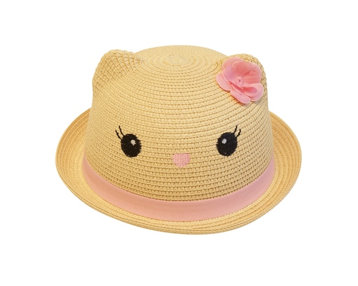 Wholesale Kids Straw Bear Hat