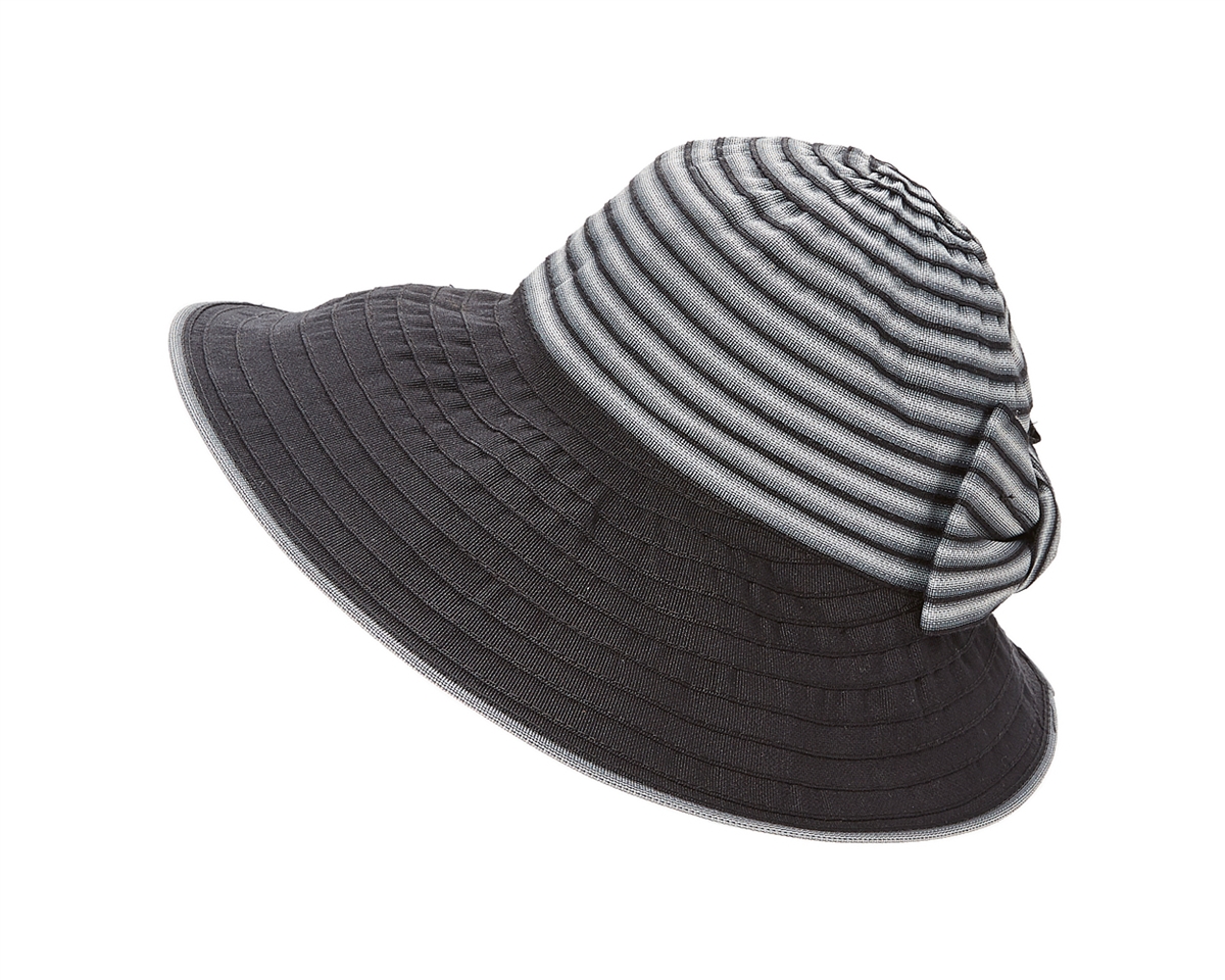 wholesale sun protection hats ribbon lampshade with striped bow
