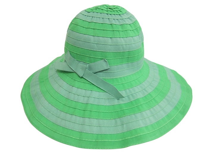 wholesale sun protection hats ribbon lampshade with striped bow